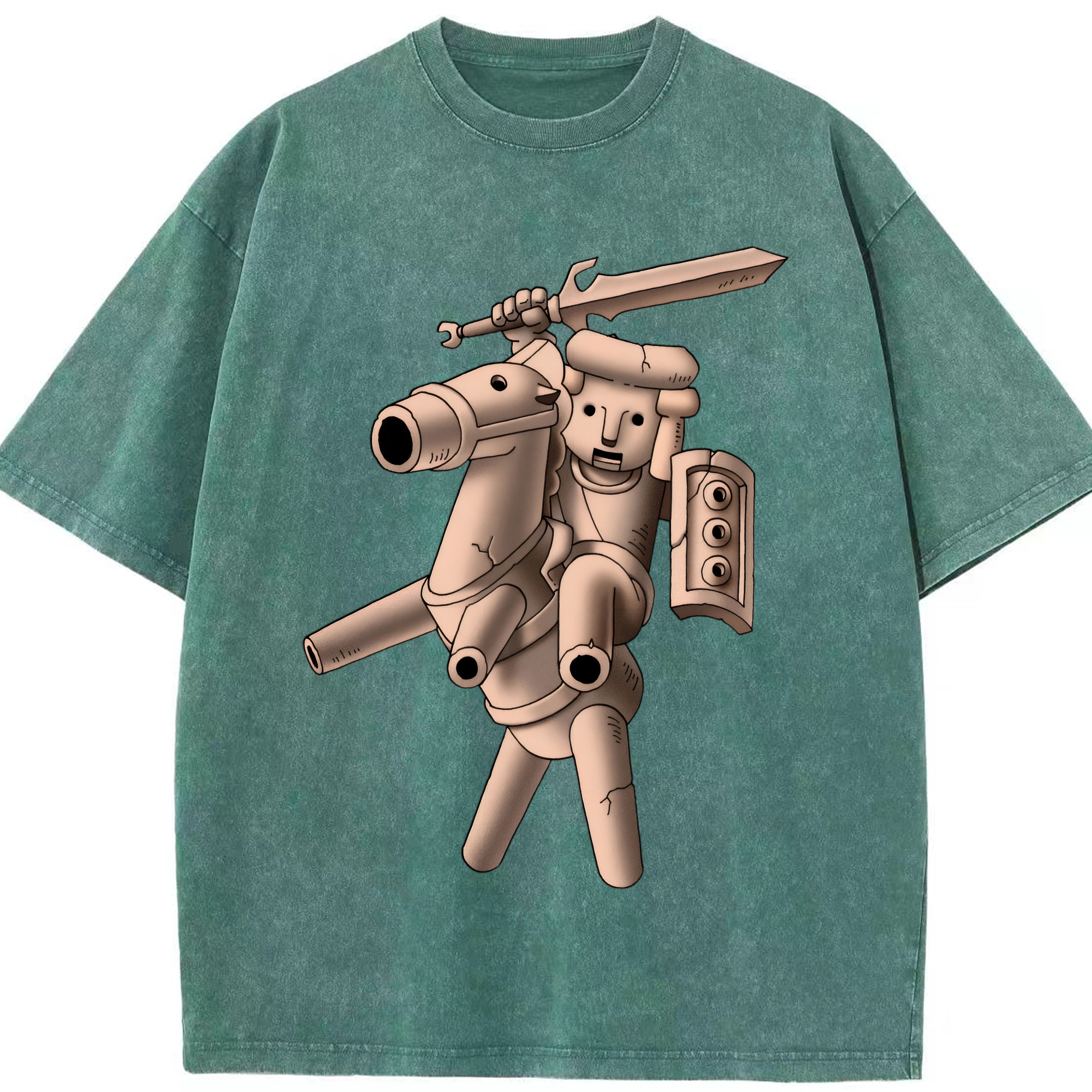 （画像用） ドラゴンクエスト Doragon Kuesuto Dragon Quest 綿100% ヴィンテージ風 半袖Tシャツ（フロントプリント）